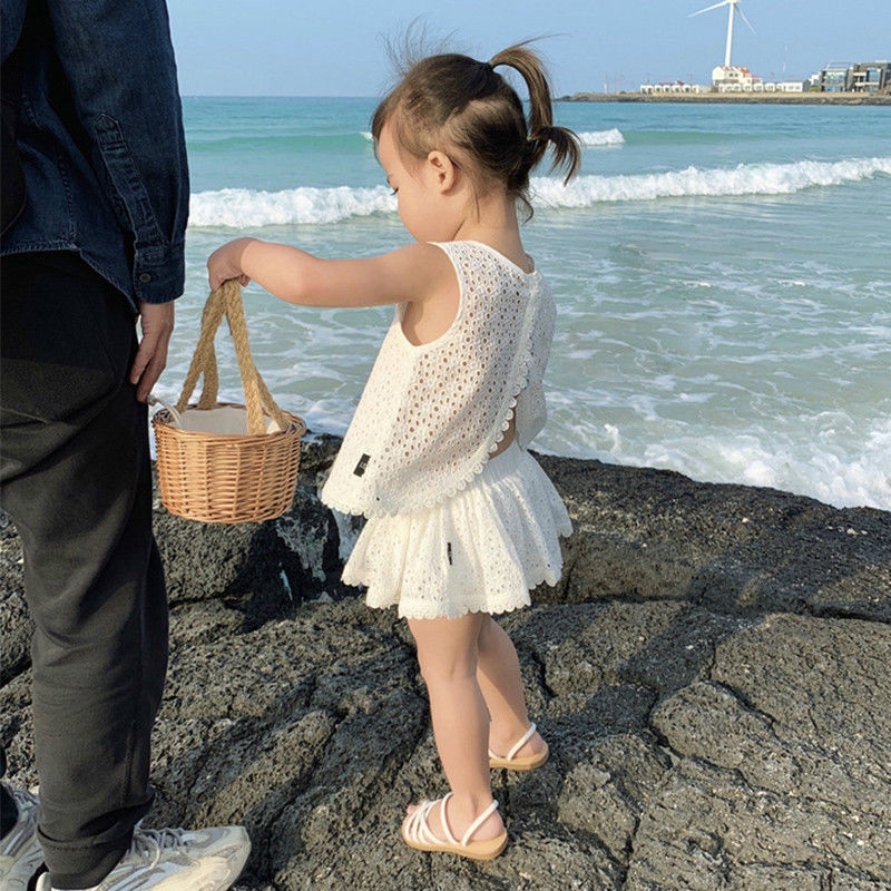 Ensemble de dentelle creuse pour filles