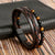 Bracelet Femme Tressé Cuir Artificiel avec Perles Assorties 1