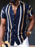 Variant image for Chemise Homme Élégante à Rayures Dorées Tissu de Haute Qualité-32