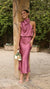 Robe Femme Longue Satinée à Une Épaule Élégante pour Soirée-6