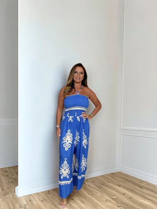 Combinaison Femme Chic Licou Polyester Jambes Larges-6