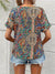 Chemisier Femme Chic Imprimé Paisley Col en V Léger Polyester-4