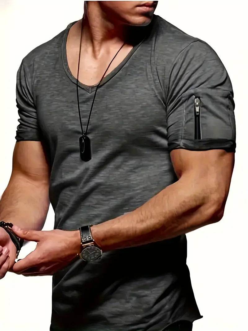 Variant image for T-Shirt Homme Décontracté Col en V 100% Coton-19