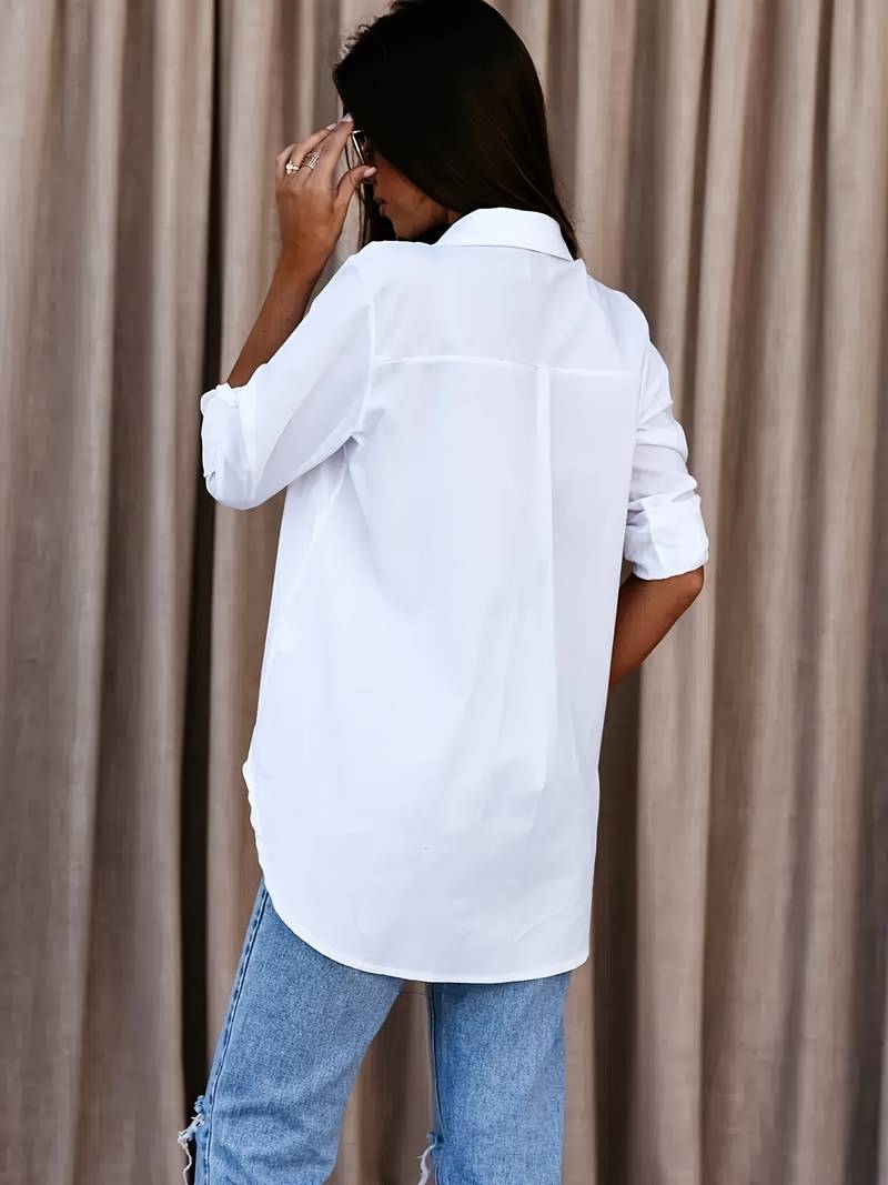 Chemisier Femme Décontracté Col en V Tissu Léger Ample-5