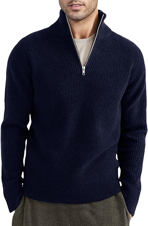 Variant image for Pull Homme Zippé Élégant Design Italien en Coton-17