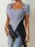 Variant image for Haut Femme Décontracté Côtelé 100% Coton à Manches Courtes-16