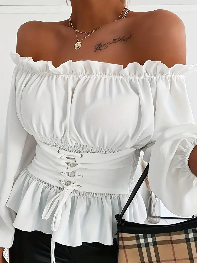 Variant image for Chemisier Femme Chic avec Détails Rüsch Tissu Léger-9