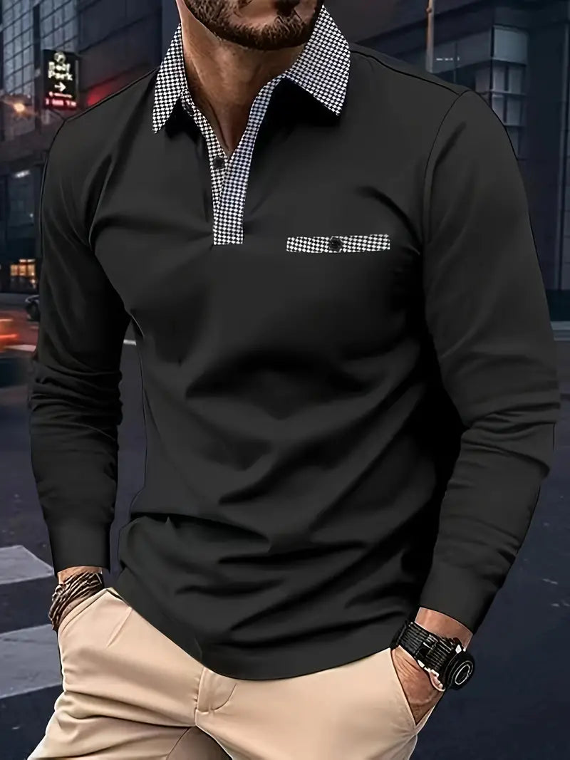 Variant image for Polo Homme Manches Longues Coton Classique-28
