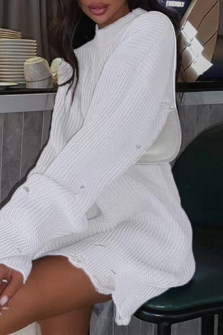 Pull Décontracté Col O en Coton pour Femme 5