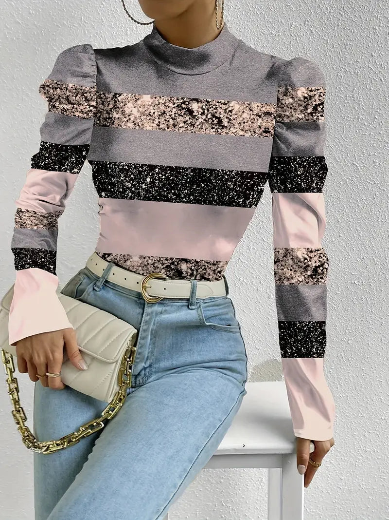 Variant image for Haut Femme Satin Floral Élégant Légèrement Brillant-41