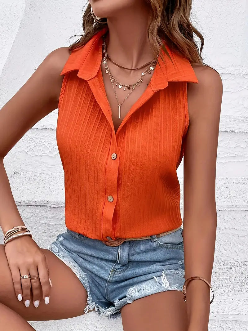 Chemise Femme Sans Manches Moderne 100% Coton Chic-5