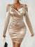 Variant image for Robe Femme Sans Épaule Volants Polyester Élégante-1
