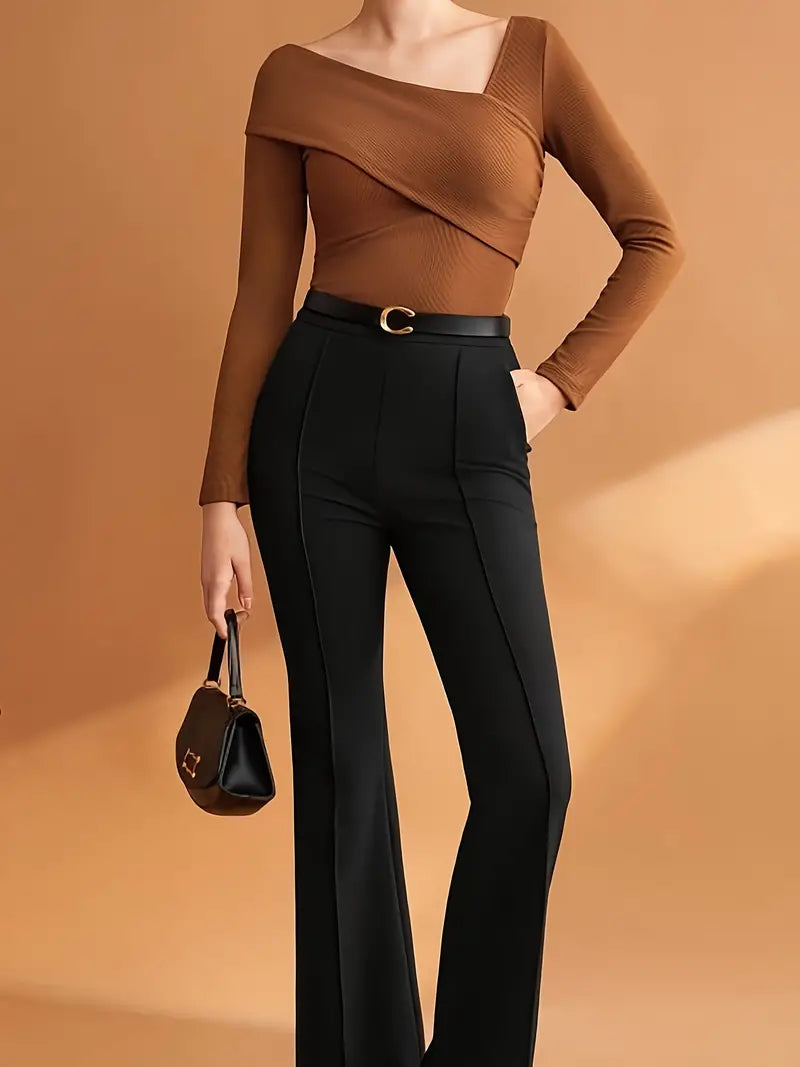 Haut Femme Asymétrique Chic Tissu Doux-5