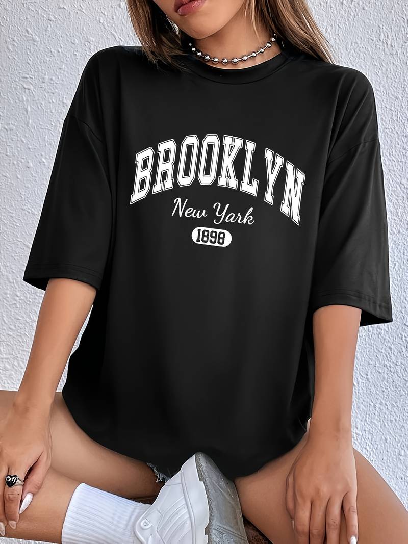 Variant image for T-shirt Femme Imprimé Brooklyn Coupe Décontractée 100% Coton-9