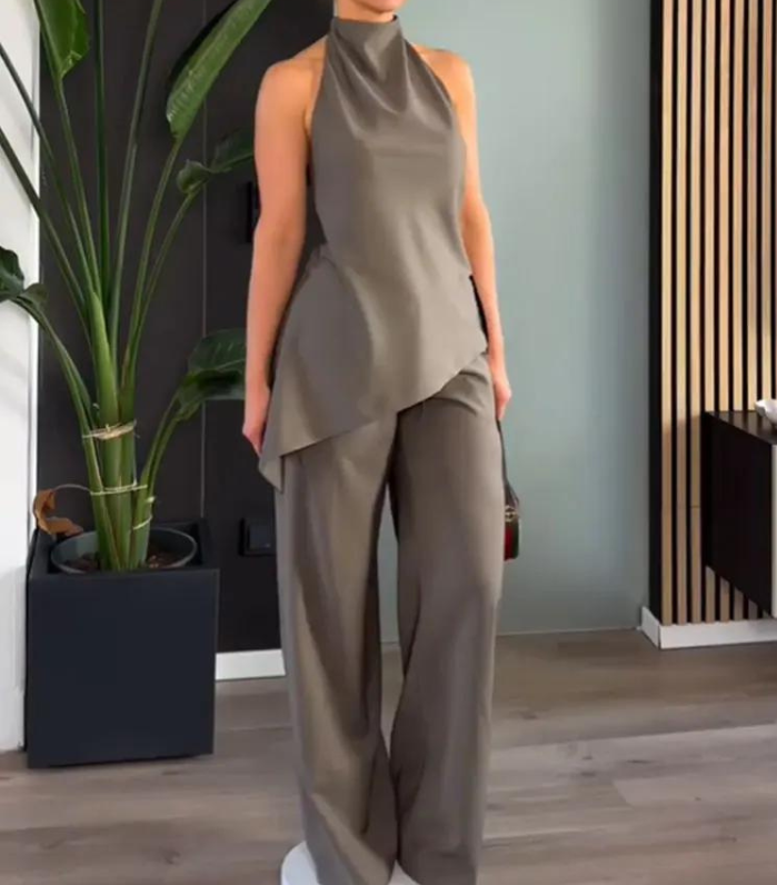 Ensemble Chic Halter Top & Pantalon