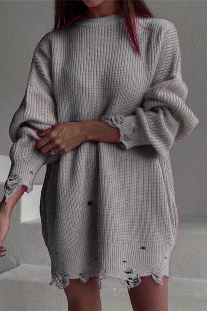Pull Décontracté Col O en Coton pour Femme 4