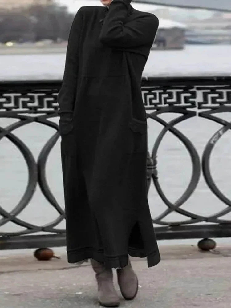 Variant image for Robe Longue Femme Élégante en Tissu Doux Ajustement Décontracté-8