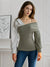 Variant image for Haut Femme Asymétrique Élégant Tissu Doux-1