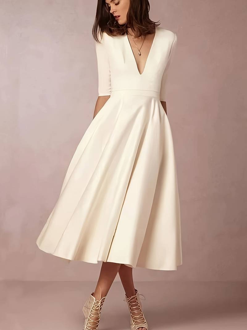 Robe Femme A-Line Rétro 60s en Tissu Doux 2