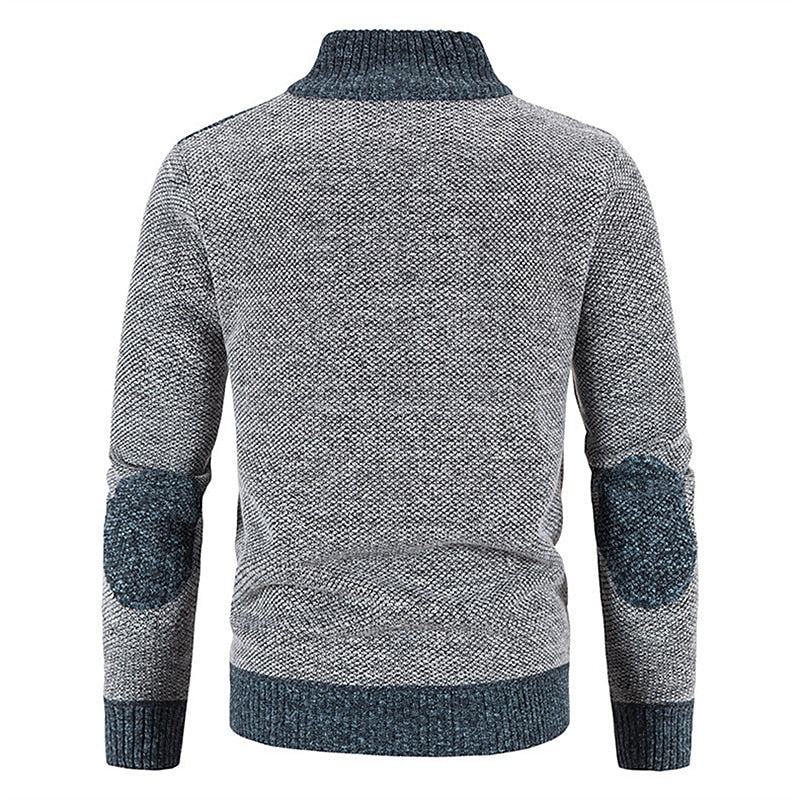 Gilet Homme Laine Moderne avec Fermeture Éclair et Doublure Confortable 2