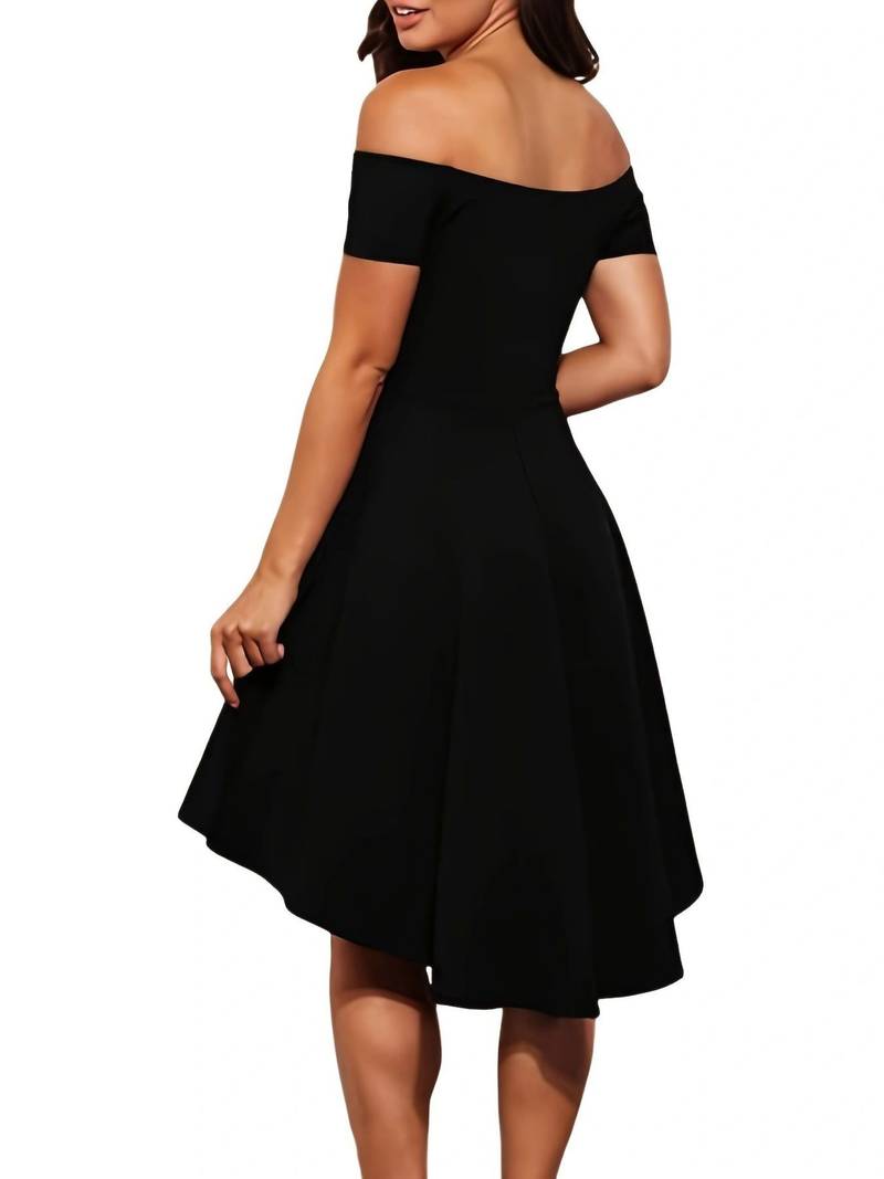 Robe de Soirée Épaules Dénudées Femme Polyester Élégante 3