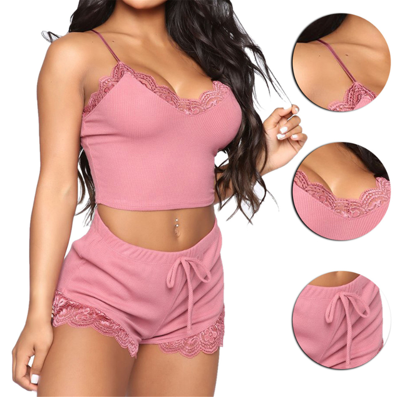 Vêtements de nuit sans manches deux pièces