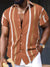 Variant image for Chemise Homme Élégante à Rayures Dorées Tissu de Haute Qualité-50