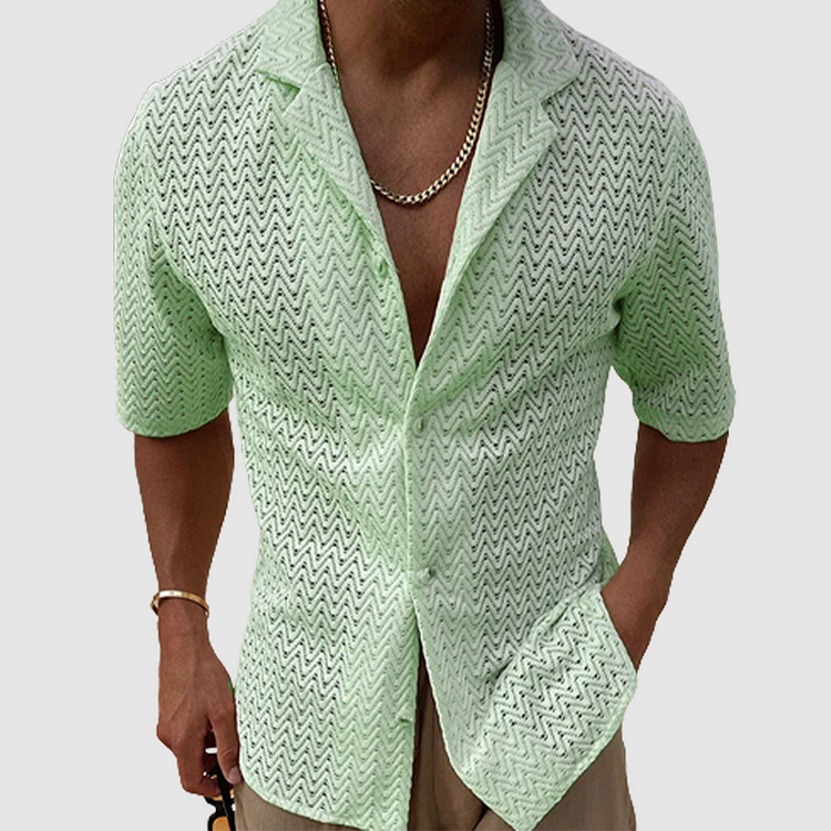 Chemise Homme Manche Courte Minimaliste en Coton 4