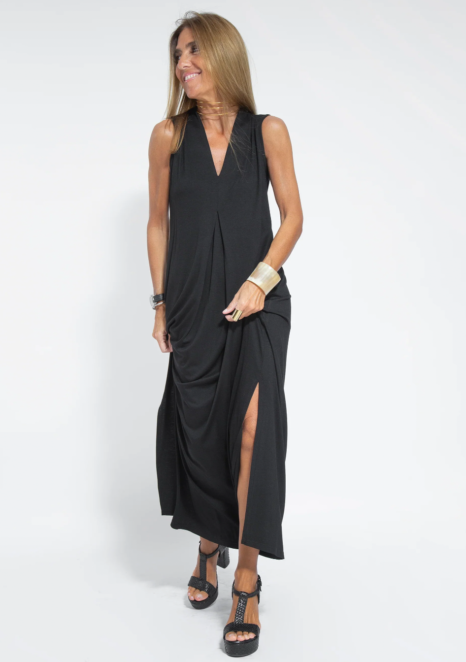 Variant image for Robe d'Été Longue Femme Élégante en Tissu Léger avec Gilet-23