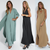 Robe d'Été Longue Femme Élégante en Tissu Léger avec Gilet-2