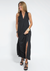 Robe d'Été Longue Femme Élégante en Tissu Léger avec Gilet-3