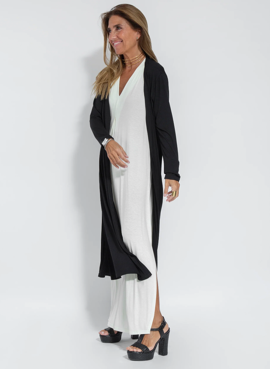 Variant image for Robe d'Été Longue Femme Élégante en Tissu Léger avec Gilet-17