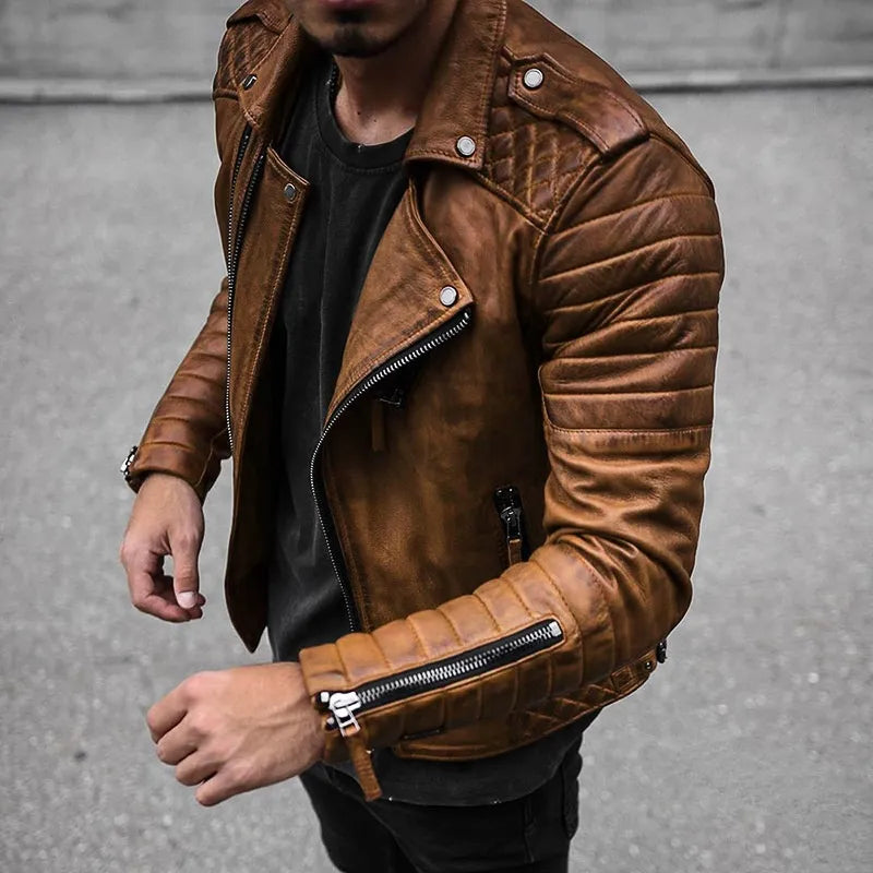 Variant image for Veste en Cuir Homme Style Urbain en Cuir de Haute Qualité-7