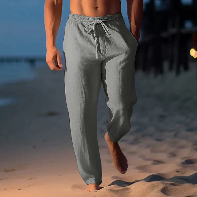 Variant image for Pantalon Homme Décontracté en Lin Respirant pour le Printemps-29