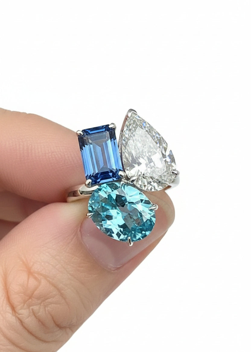 Anneaux Femme Style Cristal Zircon Colorblock 0