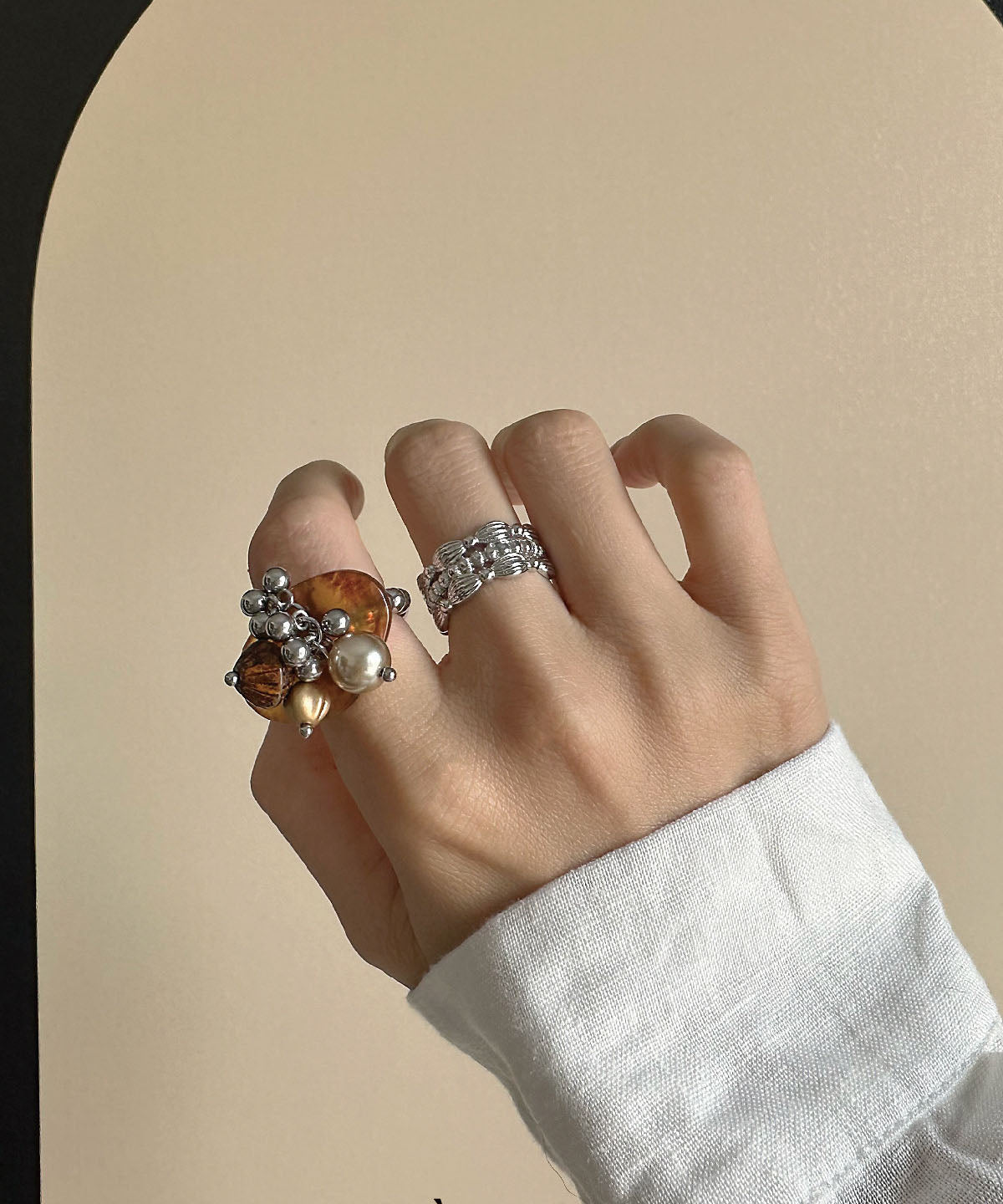 Anneaux pour femmes avec perles et pampilles 3