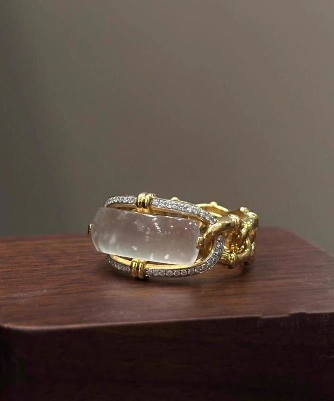 Anneaux pour femmes design original avec cristal de zircon 0