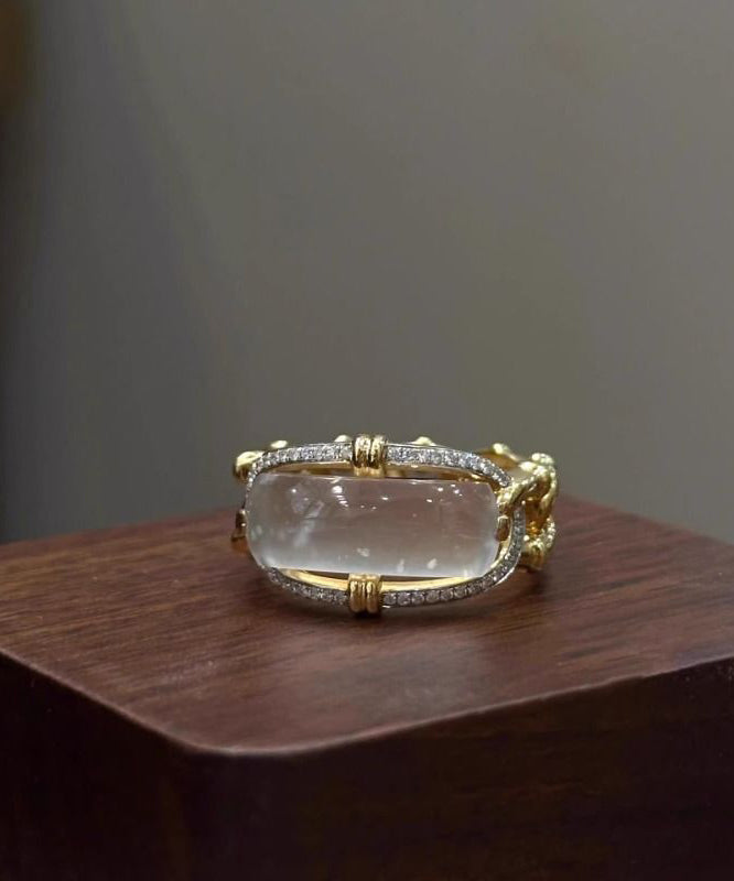 Anneaux pour femmes design original avec cristal de zircon 2