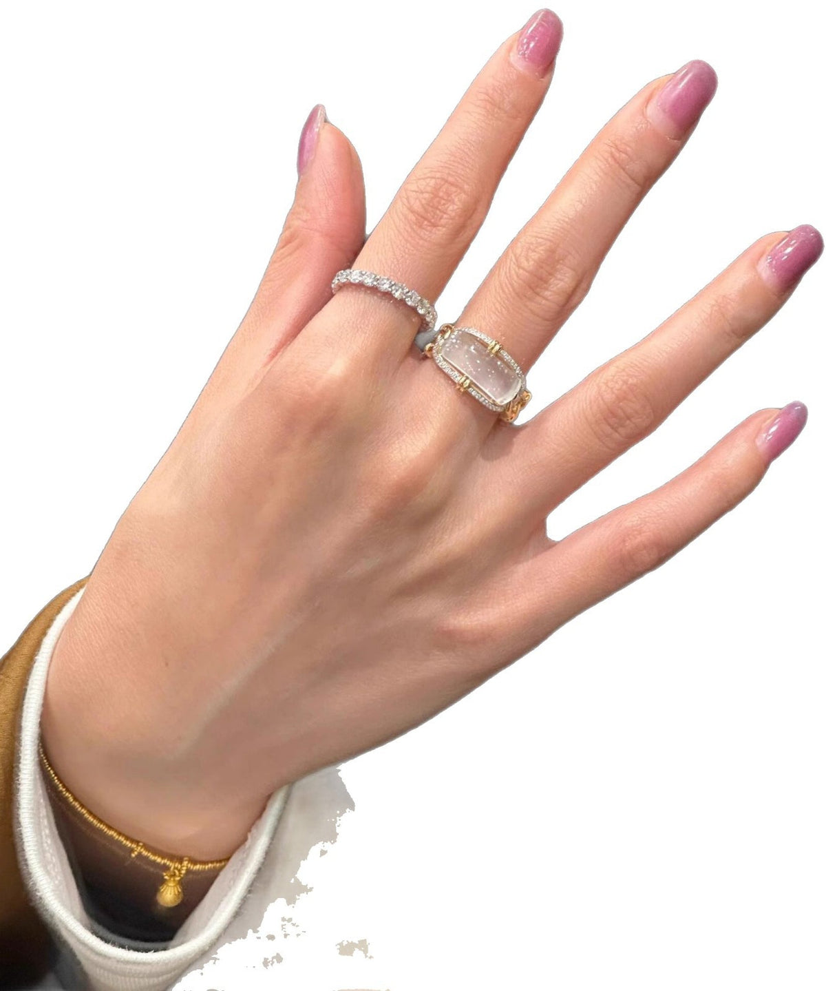 Anneaux pour femmes design original avec cristal de zircon 4
