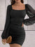 Variant image for Robe Femme Mini Élégante Manches Larges 100% Polyester-5