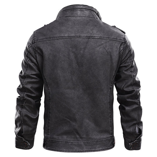 Veste Cuir Homme Moto Noir Élégante en Cuir de Haute Qualité-2