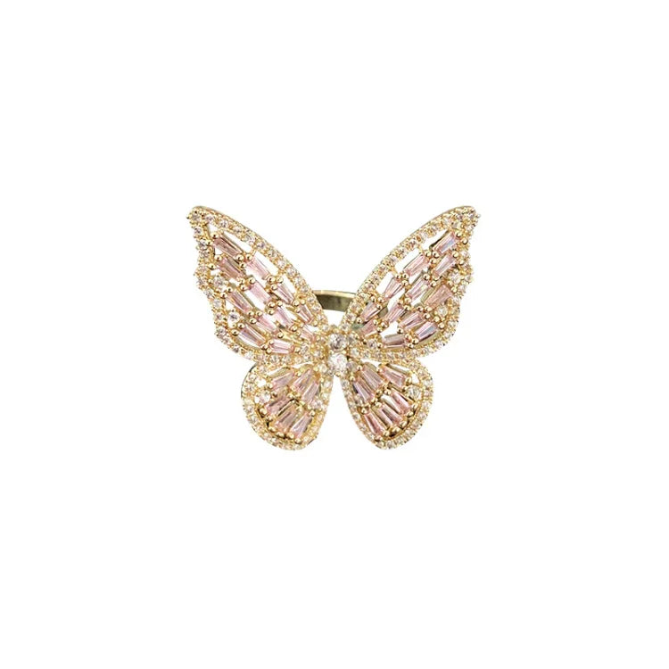 Bague Femme Papillon Brillante avec Détails Tendance 1