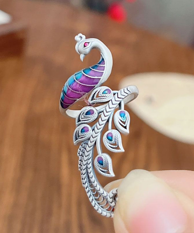 Bagues ouvertes rétro pour femme style Phoenix 4