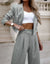 Costume Féminin Élégant Blazer et Pantalon en Tissu Polyvalent-4