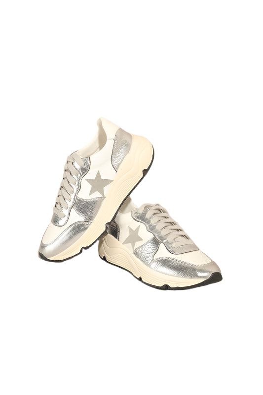 Baskets Casual pour Femme Style Athlétique Argent 0