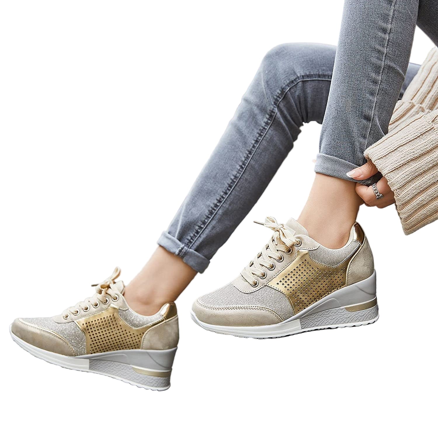 Baskets Compensées Fantaisie pour Femmes 0