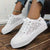 Baskets Femme Aéré Textile à Lacets avec Semelle Élevée 2