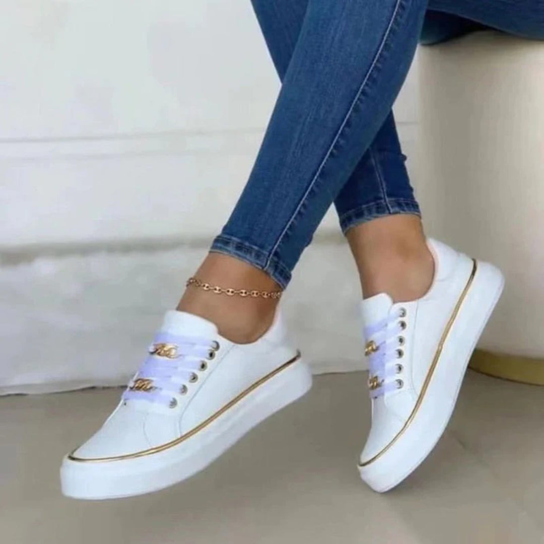 Baskets Femme Chic avec Détail Doré 0