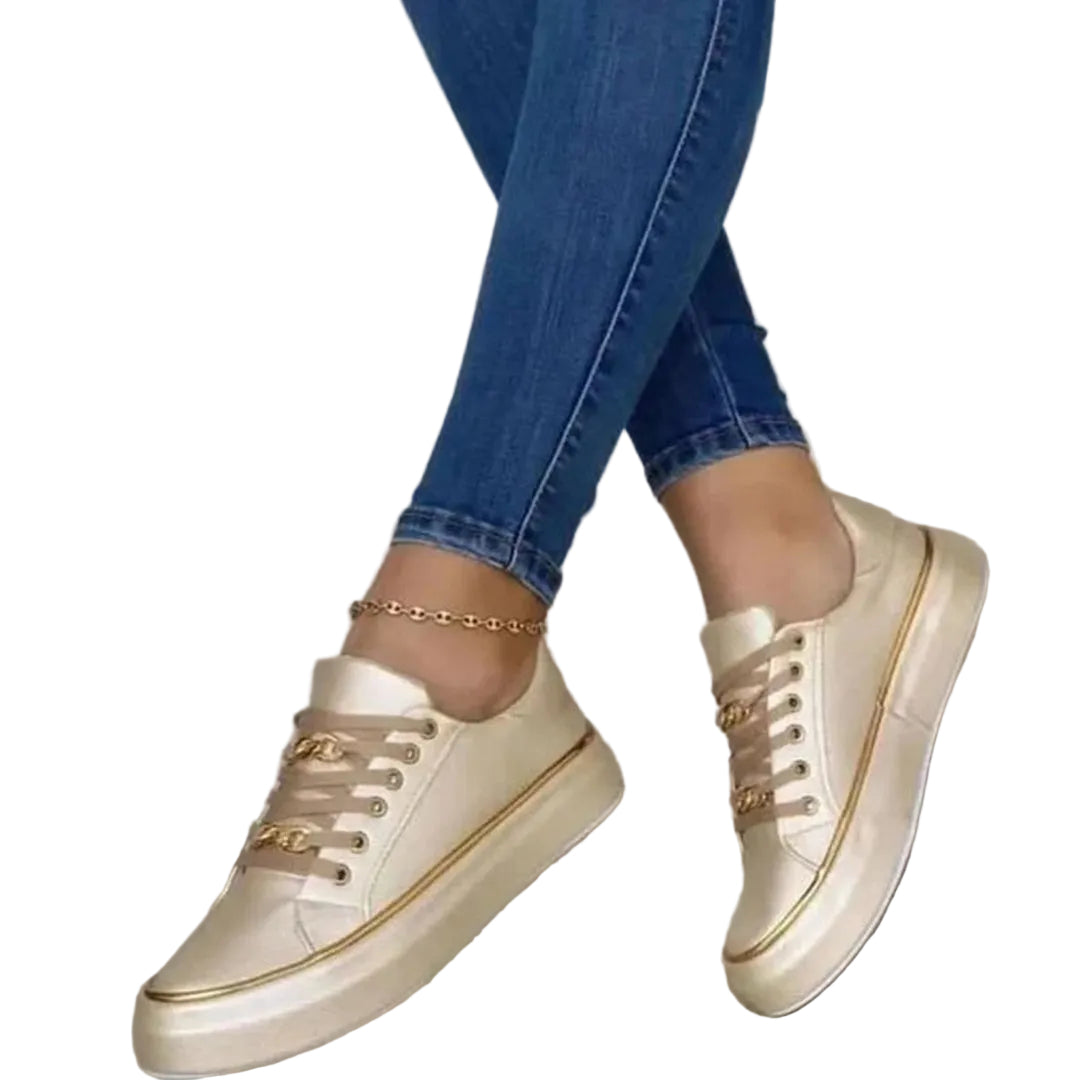Baskets Femme Chic avec Détail Doré 1