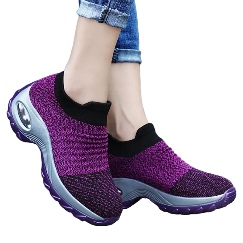 Baskets Femme Orthopédiques à Plateforme Tissu Respirant 0